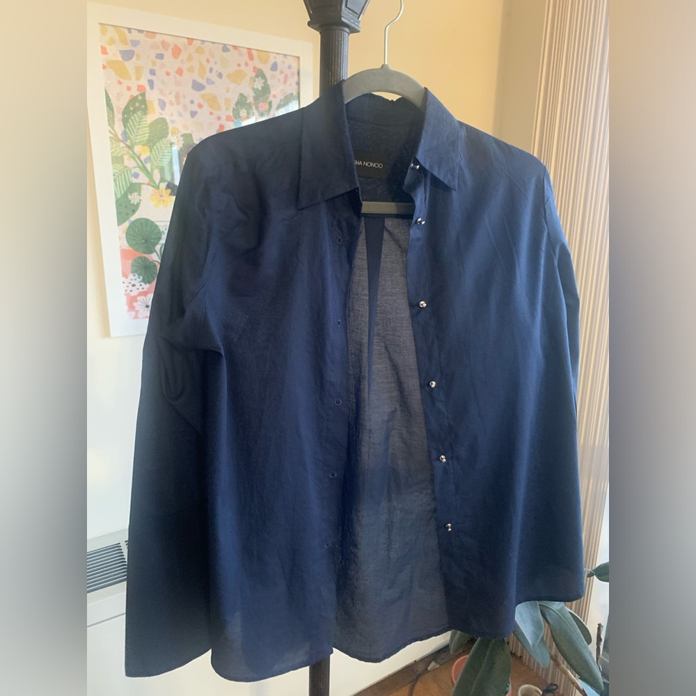 Misha Nonoo Navy Husband Shirt - RESERVED